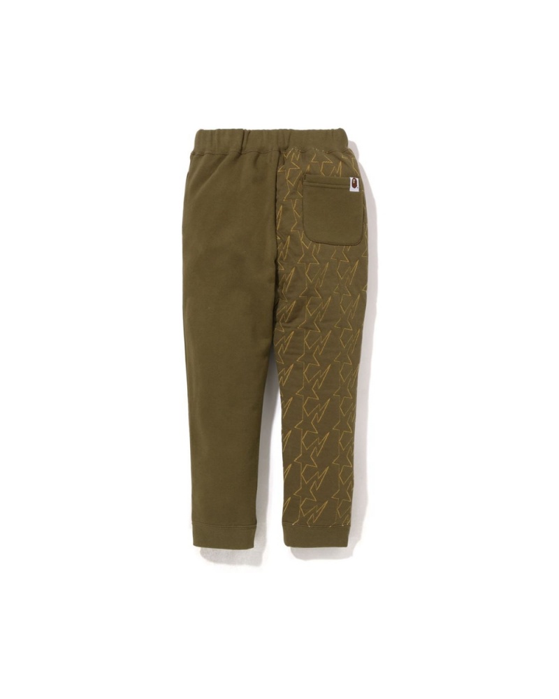 Pantalons Bape STA Quilting Sweat Vert Enfant | UWT-13412542